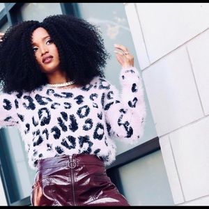 Wild fable leopard fuzzy sweater
